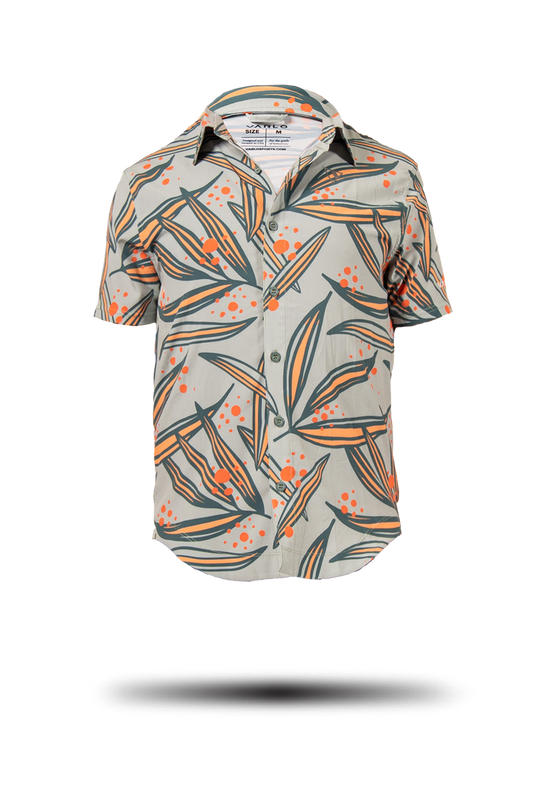 Touring Tech Button Cycling Shirt (Mora Orange) - Men's