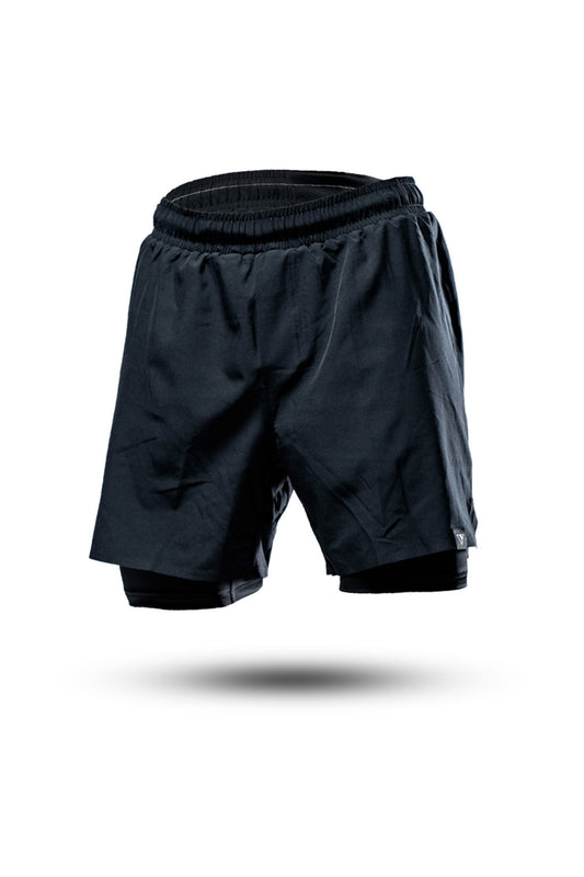 Men's Hybrid Performance 2-in-1 Shorts (Black)