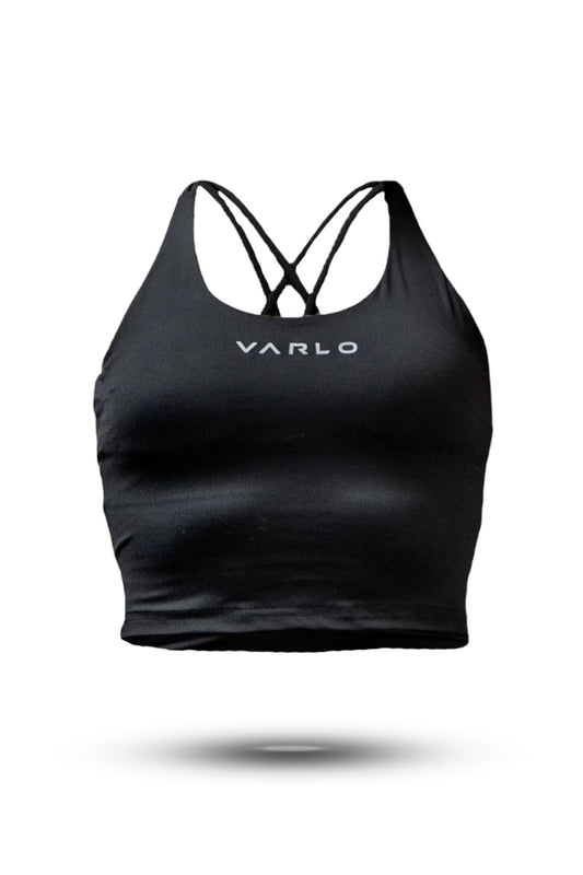Women's SOHO Cross Back Crop Tank (Black)