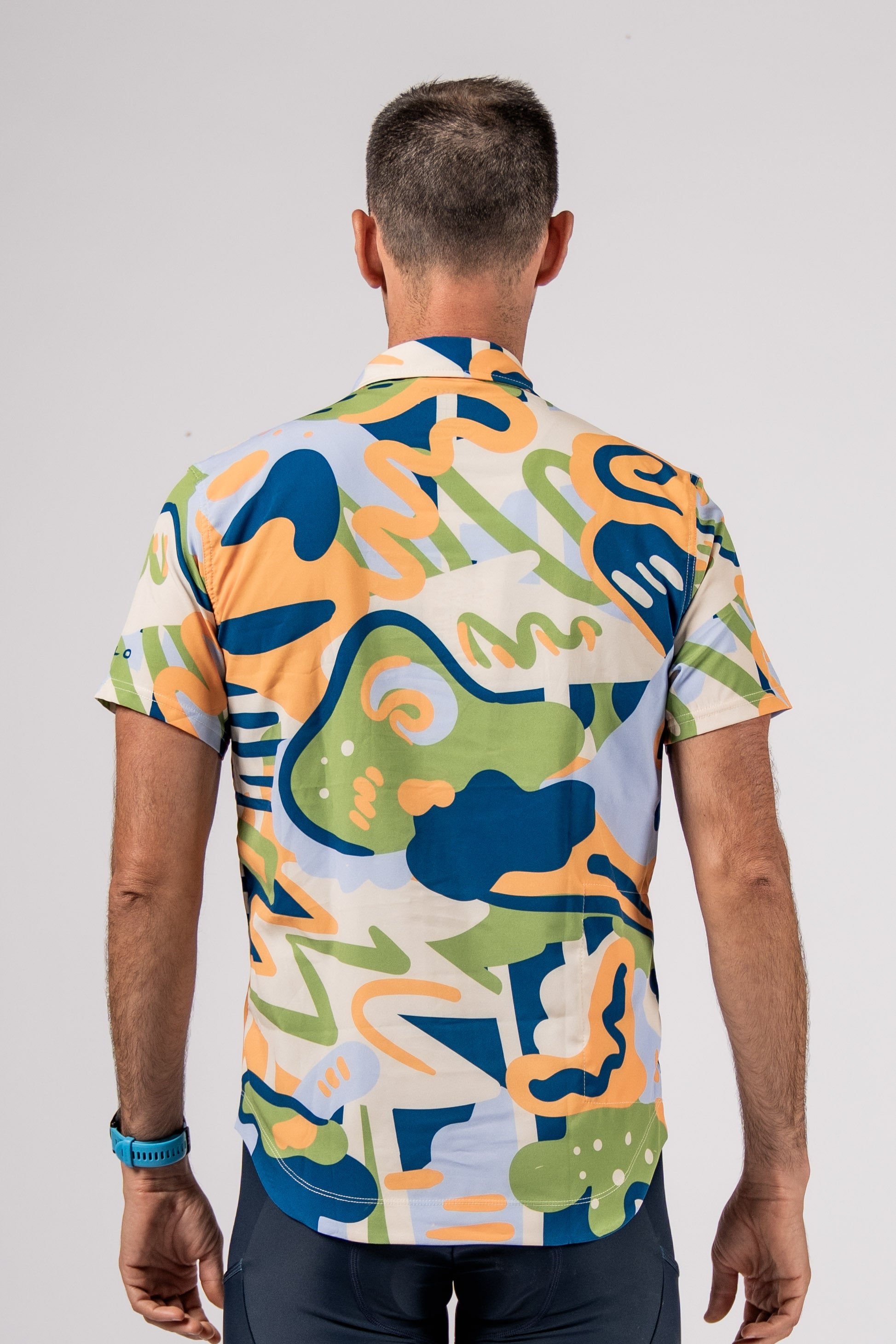Varlo Men's Touring Tech Button Cycling Shirt (Maestro Multi)