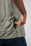 Close up of bottom of the back of a cycling jersey with extra pockets designed by Varlo.