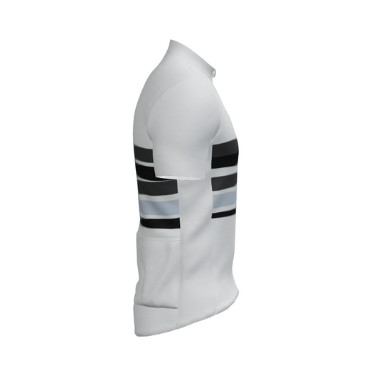 Right side product view of a cycling jersey design.