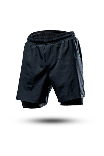 Men's Hybrid Performance 2-in-1 Shorts (Black)