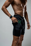 Men's Hybrid Performance 2-in-1 Shorts (Black)