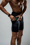 Men's Hybrid Performance 2-in-1 Shorts (Black)