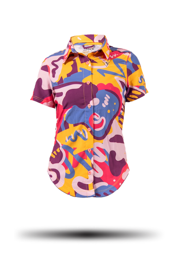 Touring Tech Button Cycling Shirt (Maestro Multi) - Women's