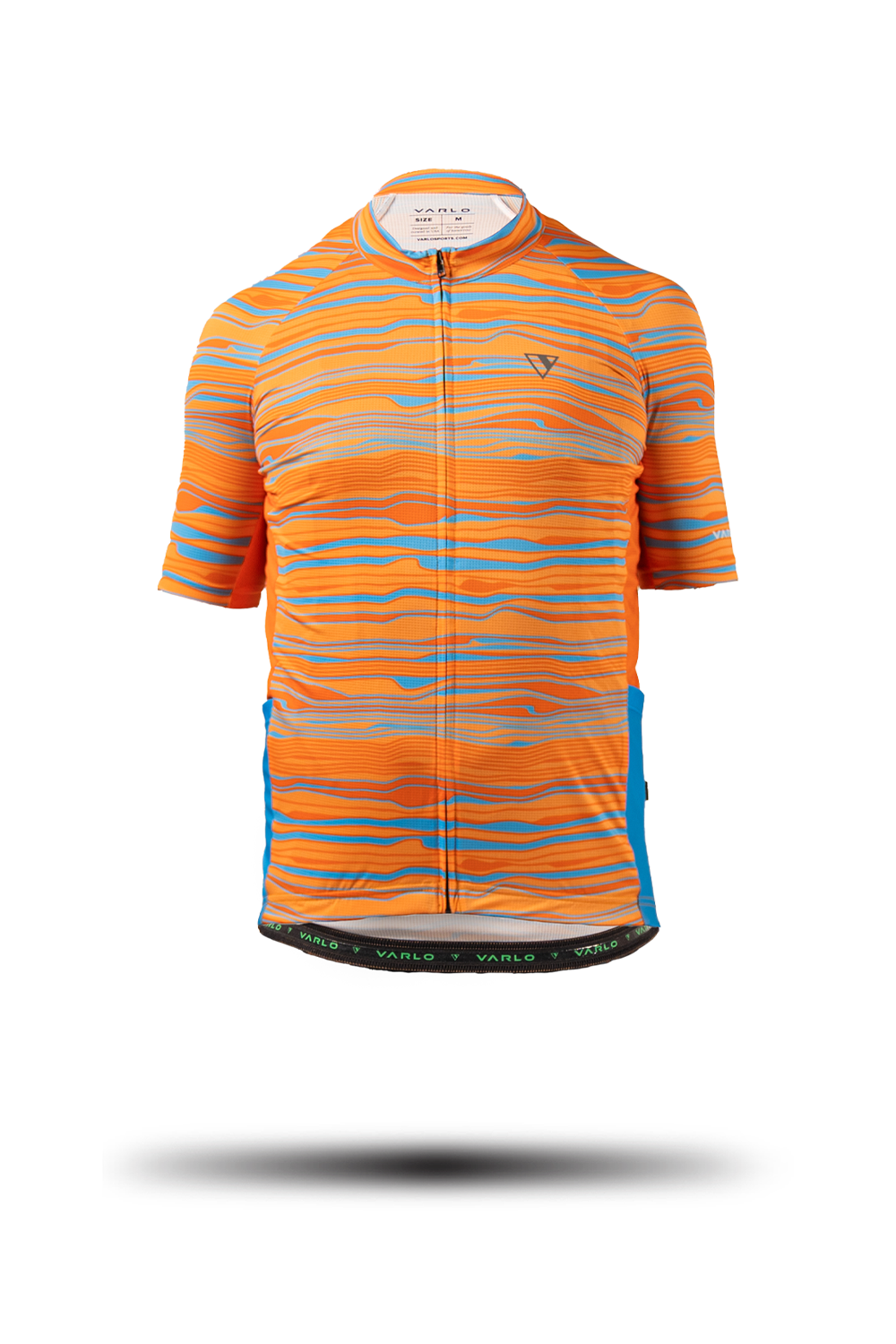 Product ghost shot of the Pioneer Gravel Jersey colored path orange in the new Varlo 2025 gravel series.