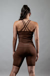 Women's SOHO Cross Back Crop Tank (City Mocha)