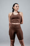 Women's SOHO Cross Back Crop Tank (City Mocha)