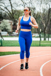 Women's SOHO Cross Back Crop Tank (Neo Blue)