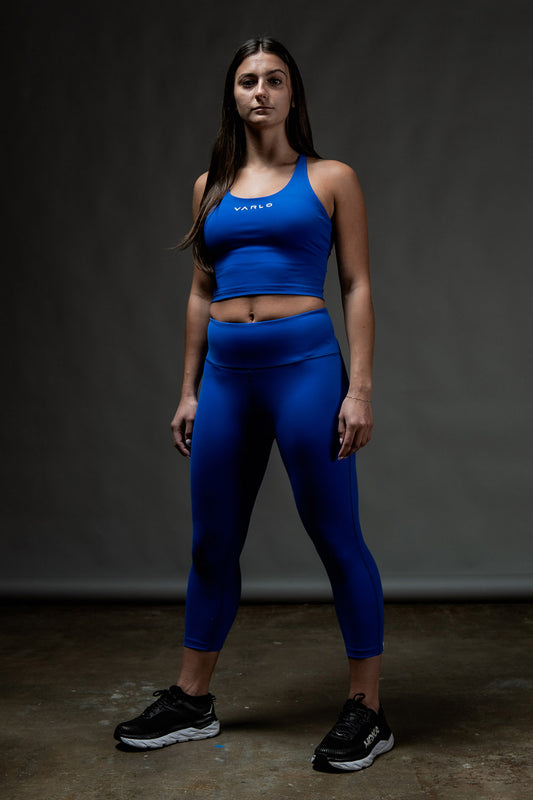 Women's SOHO Cross Back Crop Tank (Neo Blue)