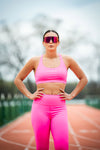 Women's SOHO Cross Back Sports Bra (Hot Shot Pink)