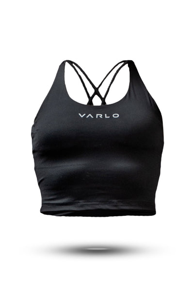 【yo BIOTOP】cropped bare bra top Black 0 Black Cross Back Crop Tank | Sleek Support for Active Days