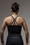 Women's SOHO Cross Back Crop Tank (Black)