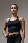 Women's SOHO Cross Back Crop Tank (Black)
