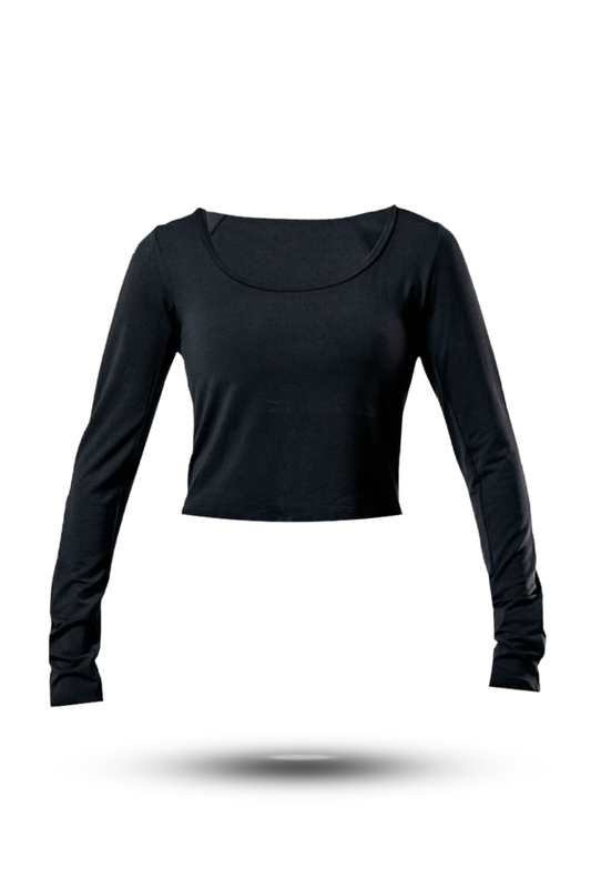 Women's Terra Arc Long Sleeve Crop (Black)