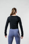 Women's Terra Arc Long Sleeve Crop (Black)