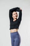 Women's Terra Arc Long Sleeve Crop (Black)