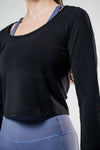 Women's Terra Arc Long Sleeve Crop (Black)