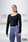 Women's Terra Arc Long Sleeve Crop (Black)