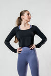 Women's Terra Arc Long Sleeve Crop (Black)