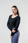 Women's Terra Arc Long Sleeve Crop (Black)