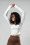 Women's Terra Arc Long Sleeve Crop (White)