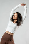 Women's Terra Arc Long Sleeve Crop (White)