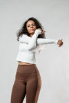 Women's Terra Arc Long Sleeve Crop (White)