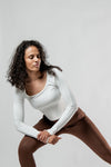 Women's Terra Arc Long Sleeve Crop (White)