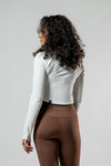 Women's Terra Arc Long Sleeve Crop (White)