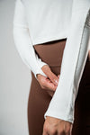 Women's Terra Arc Long Sleeve Crop (White)