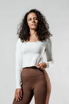 Women's Terra Arc Long Sleeve Crop (White)