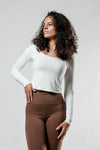 Women's Terra Arc Long Sleeve Crop (White)