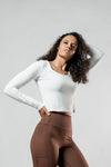 Women's Terra Arc Long Sleeve Crop (White)